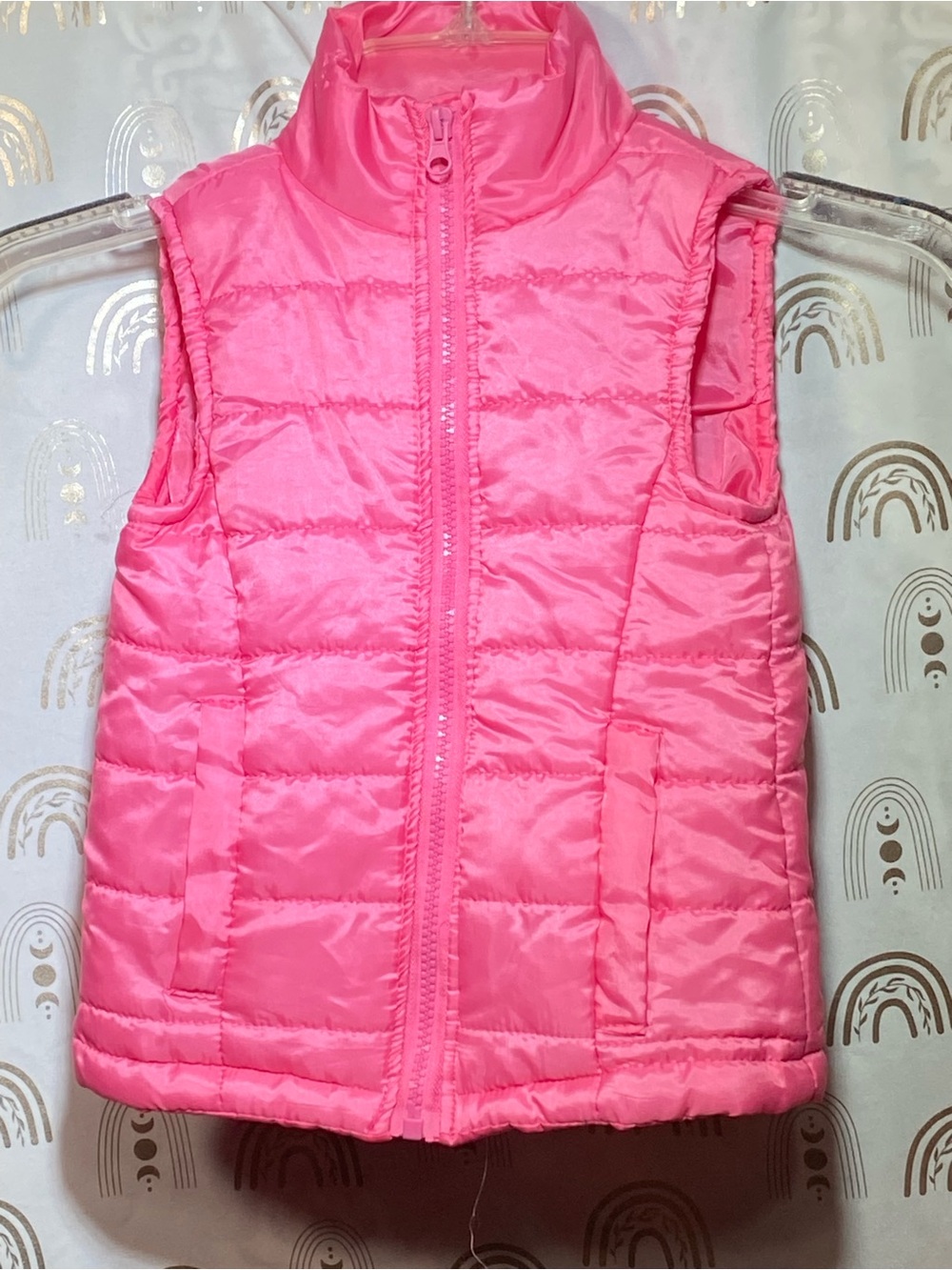 Kids Sleeveless Puffer Vest - Pink
